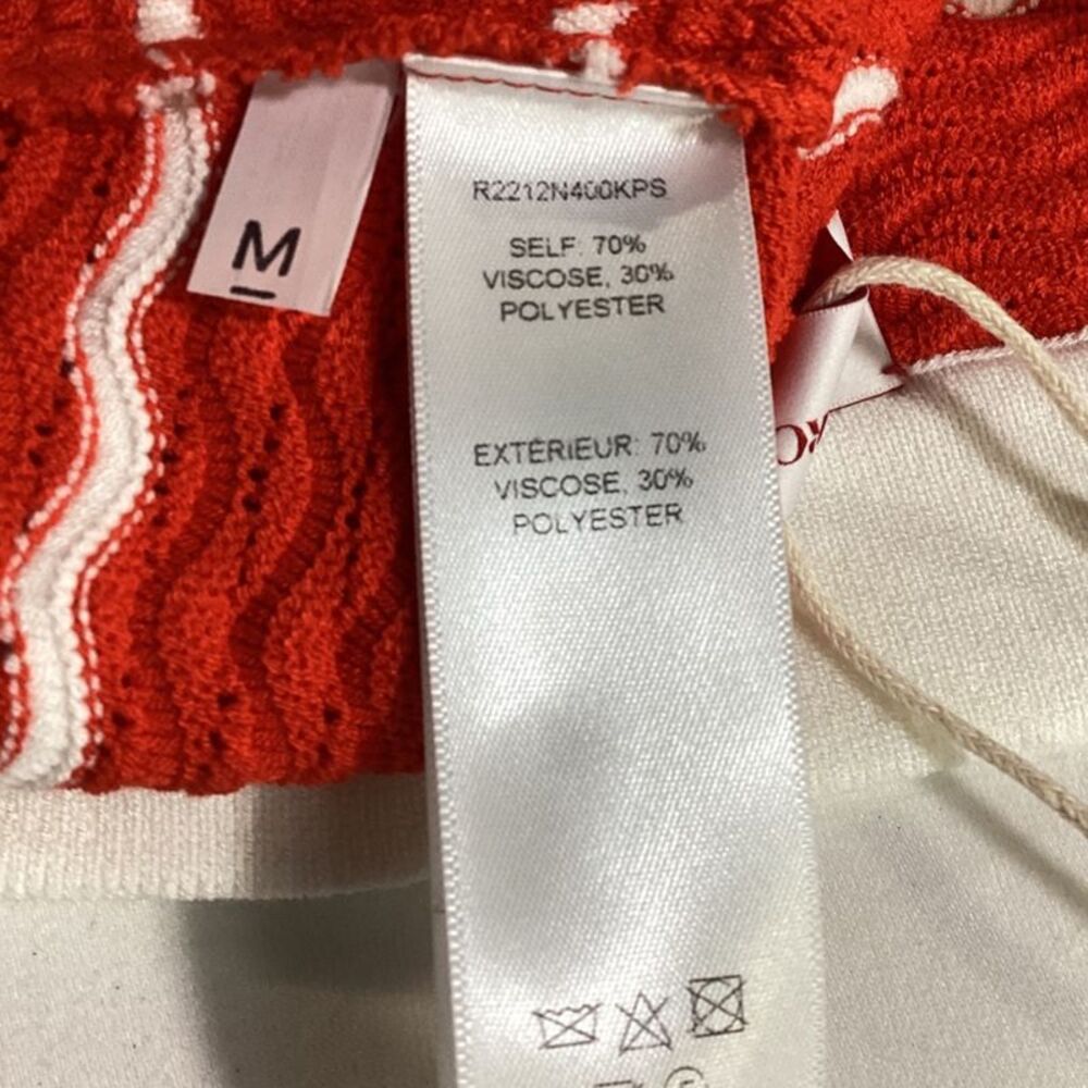 Carolina Herrera Striped Pointelle-Knit Shorts in Red Viscose - Picture 5 of 10